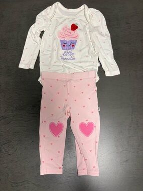 Little Sleepies Cupcake Cutie Set Bodysuit Leggings 3-6M EUC